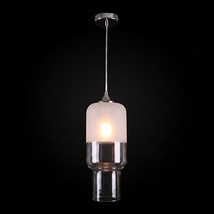 230v 60W E27 Cylinder Half Frosted Glass Pendant