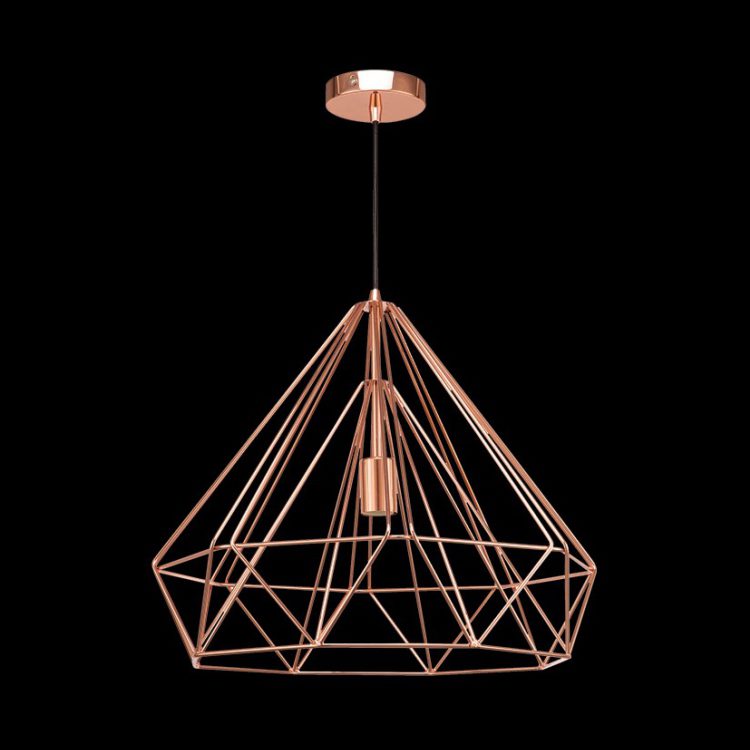 230V 40W E27 large prism pendant copper geometric industrial hanging ceiling light modern interior lighting fixture