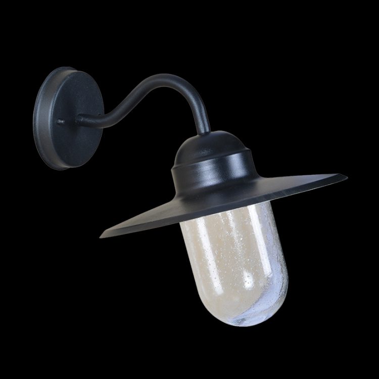 Modern E27 wall light installed on interior wall