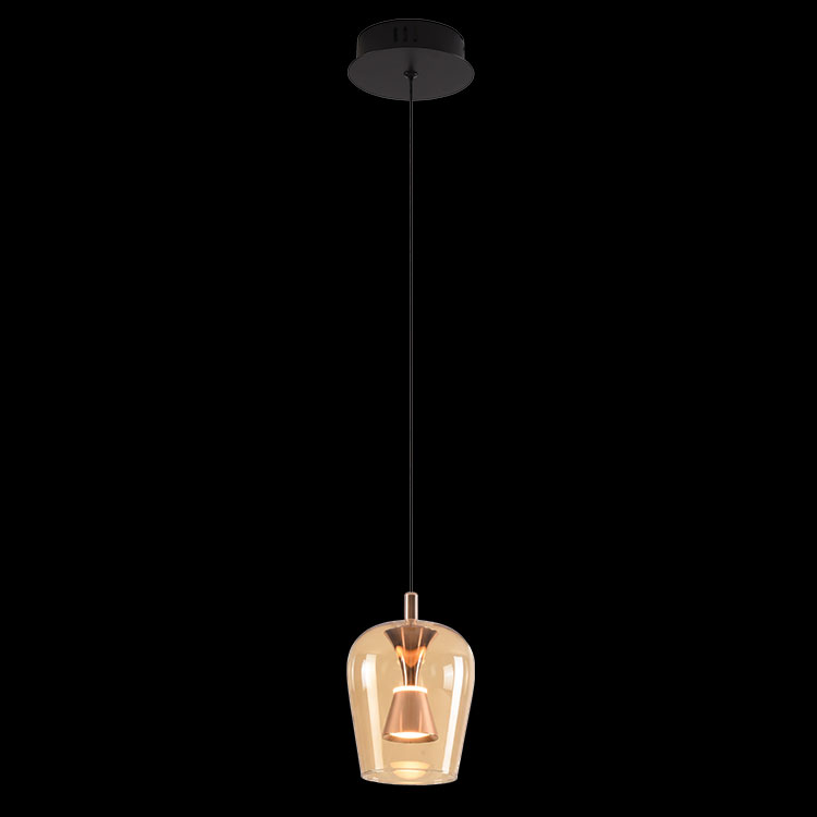230v 5W LED Golden Wizard Glass Pendant