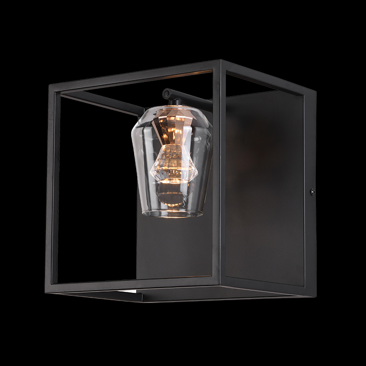 Close-up of Golden Crown LED wall light with warm glow