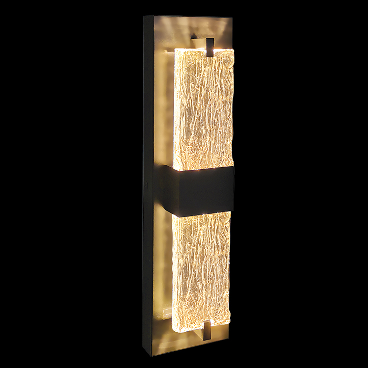 modern LED double rippled wall light
